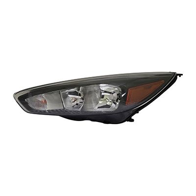 FORD FOCUS SEDAN  HEAD LAMP UNIT LEFT (Driver Side) (HALOGEN)(BLACK BEZEL)(WO/LED DRL) OEM#F1EZ13008GZ 2015-2018 PL#FO2502337