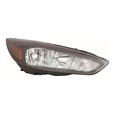 FORD FOCUS HATCHBACK/ST/RS  HEAD LAMP UNIT RIGHT (Passenger Side) (HALOGEN)(BLACK BEZEL)(WO/LED DRL) OEM#F1EZ13008GY 2015-2018 PL#FO2503337