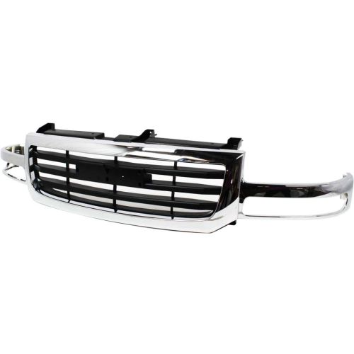 GM TRUCKS & VANS SIERRA/PU (GMC) (07 OLD STYLE) GRILLE CHR/BLK (1500/2500) (EXC C3 & Denali) OEM#19130791 2003-2007 PL#GM1200475