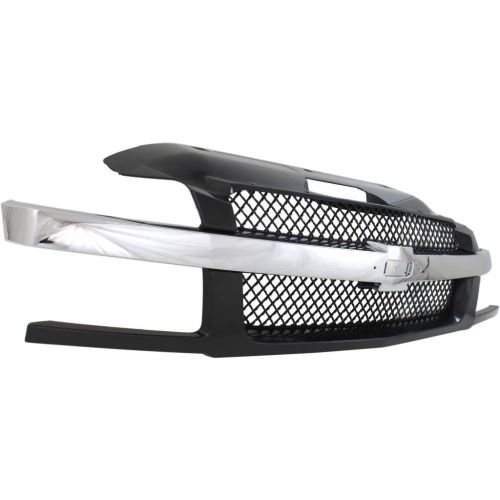 GM TRUCKS & VANS AVALANCHE GRILLE CHR/BLK (For W/ Plastic Bmp Style) OEM#19168631 2002-2006 PL#GM1200543