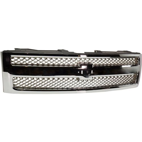 GM TRUCKS & VANS SILVERADO/PU 1500  (CHEVY) GRILLE CHROME/CHROME MESH**CAPA** OEM#22849840 2012-2013 PL#GM1200655C