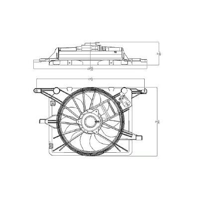 PONTIAC SOLSTICE RADIATOR & A/C FAN ASSY (W/O TURBO)(SINGLE FAN) OEM#19130491 2006-2009 PL#GM3115214