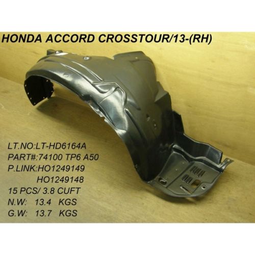 2013-2015 HONDA Fender inner panel Right Passenger Side OEM# 74100TP6A50-PFM PL# HO1249149