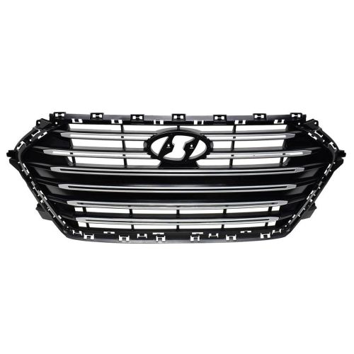 HYUNDAI ELANTRA SEDAN  GRILLE BLACK W/SATIN-CHROME MLDG (SPORT)(1.6L TURBO) OEM#86350F2500 2017-2018 PL#HY1200211