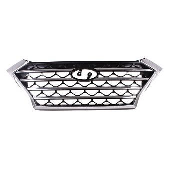 HYUNDAI TUCSON  GRILLE PTD-BLACK W/CHROME FRAME (WO/FRONT VIEW CAMERA) **CAPA** OEM#86350D3640 2019-2021 PL#HY1200233C