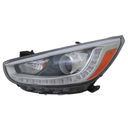 HYUNDAI ACCENT SEDAN HEAD LAMP ASSEMBLY LEFT (Driver Side) (HALOGEN PROJECTOR W/LED MARKER)*CAPA** OEM#921011R610 2014-2017 PL#HY2502191C