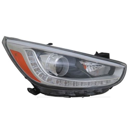 HYUNDAI ACCENT SEDAN  HEAD LAMP ASSY RIGHT (Passenger Side) (HALOGEN PROJECTOR W/LED MARKER) OEM#921021R610 2014-2017 PL#HY2503191
