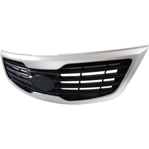 KIA SPORTAGE  GRILLE SILVER FRAME/BLACK INNER (2.4L) OEM#863503W010 2011-2012 PL#KI1200148