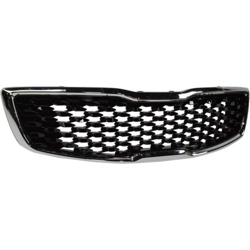 KIA FORTE SEDAN GRILLE PTD-BLACK (W/SMOKED BLACK CHROME FRAME) **CAPA** OEM#86350B0010 2017-2018 PL#KI1200191C