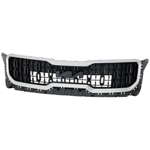KIA TELLURIDE GRILLE BLACK W/SILVER MLDG (LX/EX) **CAPA** OEM#86350S9500 2023-2025 PL#KI1200273C