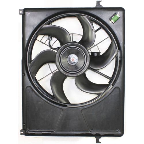 KIA OPTIMA (New Style)(W/1PC HEAD/LAMP) RADIATOR & A/C FAN ASSEMBLY (2.4L)(SINGLE FAN) OEM#253802G000 2006-2010 PL#KI3115123