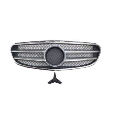 MERCEDES-BENZ E-CLASS WAGON (212) GRILLE ASSEMBLY CHR/BLK (W/CENTER GRILLE EMBLEM)(WO/CAMERA)(EXC E63) OEM#2128851400-PFM 2014-2016 PL#MB1200168