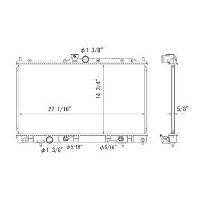 MITSUBISHI LANCER (EXC EVOLUTION) RADIATOR (2.4L) A/T OEM#1350A136 2006-2007 PL#MI3010213
