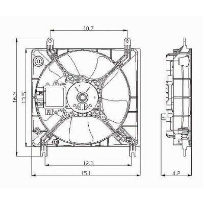 MITSUBISHI ECLIPSE RADIATOR FAN ASSY (EXC 00 2.4L) OEM#MR373149-PFM 2000-2005 PL#MI3115107