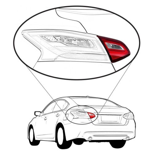 NISSAN ALTIMA SEDAN BACK-UP LAMP ASSY LEFT (Driver Side) (EXC SMOKED LENS) OEM#265459HS0A 2016-2017 PL#NI2802110