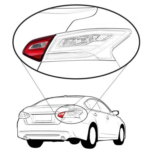NISSAN ALTIMA SEDAN BACK-UP LAMP ASSY RIGHT (Passenger Side) (EXC SMOKED LENS) OEM#265409HS0A 2016-2017 PL#NI2803110