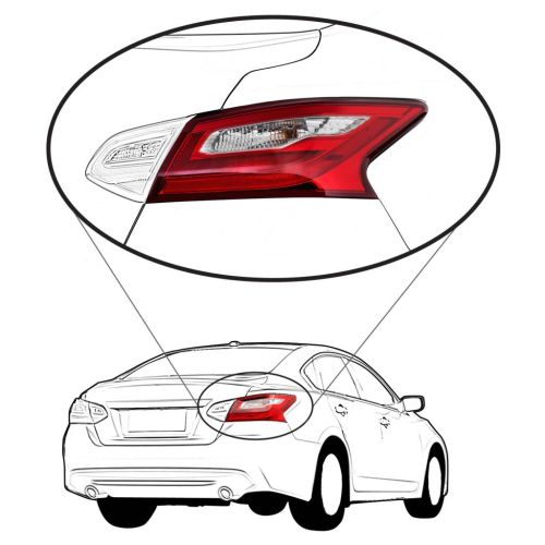 NISSAN ALTIMA SEDAN TAIL LAMP ASSY RIGHT (Passenger Side) (SMOKED LENS) OEM#265509HS1A 2017-2018 PL#NI2805111