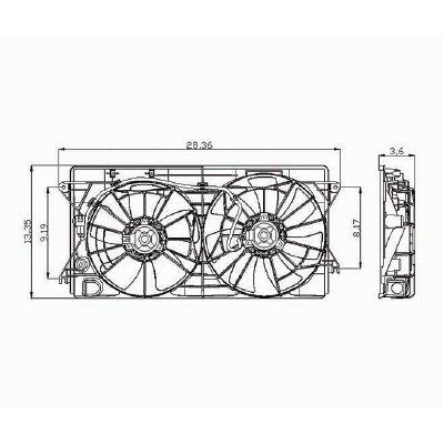 TOYOTA MR2  RADIATOR & A/C FAN ASSY (DUAL FAN) OEM#1671122060-PFM 2000-2005 PL#TO3115142