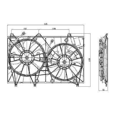 TOYOTA HIGHLANDER HYBRID  RADIATOR & A/C FAN ASSY (DUAL FAN) OEM#1671120190-PFM 2008-2010 PL#TO3115153