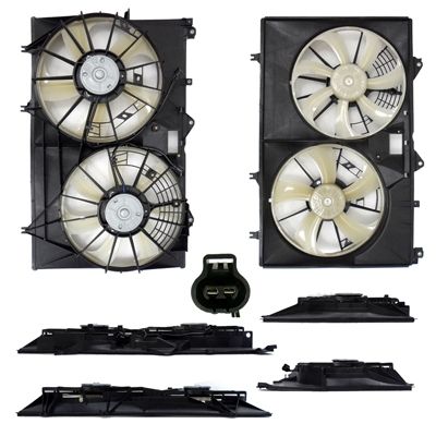TOYOTA HIGHLANDER HYBRID RADIATOR & A/C FAN ASSEMBLY (DUAL FAN) OEM#1671131520-PFM 2011-2013 PL#TO3115172