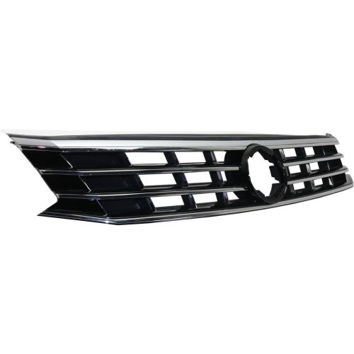 VOLKSWAGEN PASSAT GRILLE ASSEMBLY PTD (W/SILVER&CHR MLDG;WO/COLLISION LED LAMP;EXC GT/R-LINE) OEM#561853651GNLB 2016-2018 PL#VW1200170
