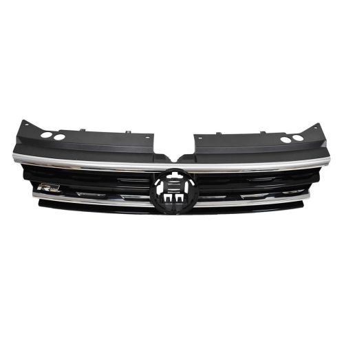 VOLKSWAGEN TIGUAN GRILLE GLOSS-BLACK W/3 SATIN-CHROME MLDG (W/COLLISION WARNING)(R-LINE) OEM#5NA853651SZLL 2020-2021 PL#VW1200181