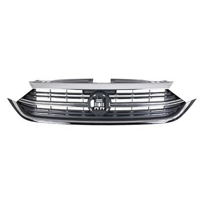 VOLKSWAGEN JETTA SEDAN (EXC GLI) GRILLE BLACK W/UPPER CHROME MLDG (WO/SPORT) **CAPA** OEM#17A853651AKLDB 2022-2023 PL#VW1200184C