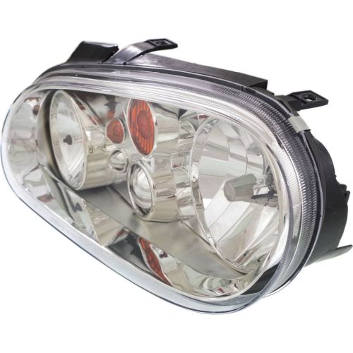 VOLKSWAGEN GOLF/GTI (New Style) HEAD LAMP ASSEMBLY LEFT (Driver Side) (W/O FOG)(4 BULB TYPE)(W/CHR BEZEL) OEM#1J0941017D 2002-2005 PL#VW2502123