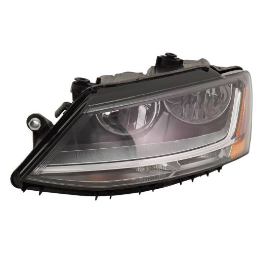 VOLKSWAGEN JETTA SEDAN  (EXC GLI) HEAD LAMP ASSY LEFT (Driver Side) (HALOGEN)(W/LED DRL) OEM#5C7941005J 2017-2018 PL#VW2502168