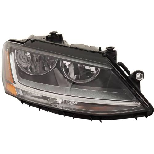 VOLKSWAGEN JETTA SEDAN  (EXC GLI) HEAD LAMP ASSY RIGHT (Passenger Side) (HALOGEN)(W/LED DRL) OEM#5C7941006J 2017-2018 PL#VW2503168
