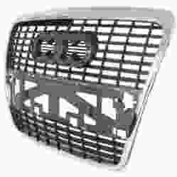 AUDI A6 SEDAN /WAGON GRILLE SLV/BLK (W/CHR Frame)(WO/S-LINE)(WO/SENSOR) OEM#4F08536511QP 2005-2008 PL#AU1200111