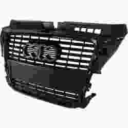 AUDI A3 GRILLE ASSEMBLY PTD BLACK (WO/LICENSE HOLE) OEM#8P0853651HVMZ 2009-2013 PL#AU1200119
